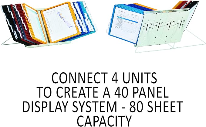 Durable Instaview20 Pocket Expandable Desktop Reference System - Letter Size 10 Double-Sided Panels - Assorted Color Borders (Pack of 10) - Image 13
