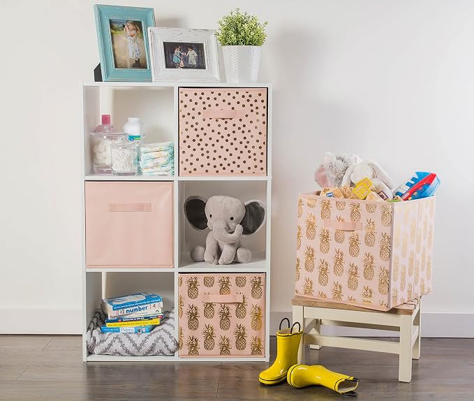 DII Collapsible Storage Organizer Bin, Small, 11" Cube, Pink, 2 Count - Image 3