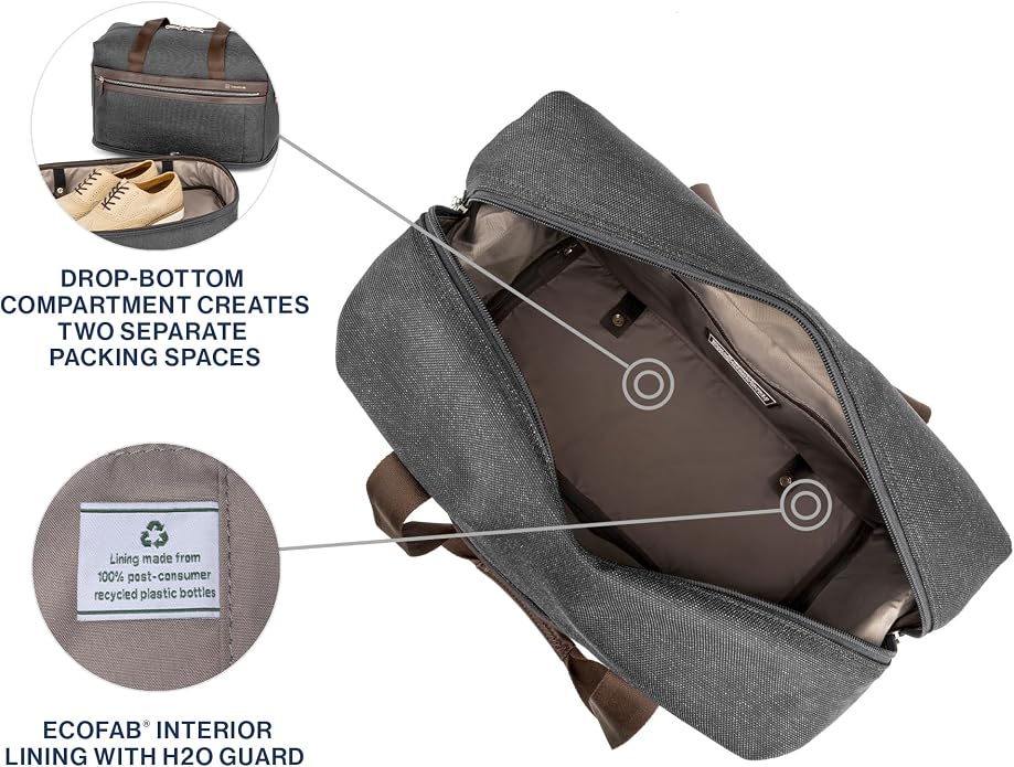 Travelpro Platinum Elite Carry on Soft Travel Drop-Bottom Weekender Bag, Overnight, Men and Women - Image 3
