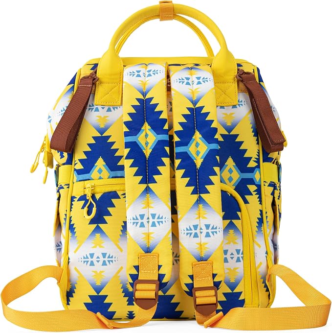 Wrangler Aztec Backpack Organized Daypack Travel Baby Bag with Stroller Strap and Side Bottle Pockets - Image 4