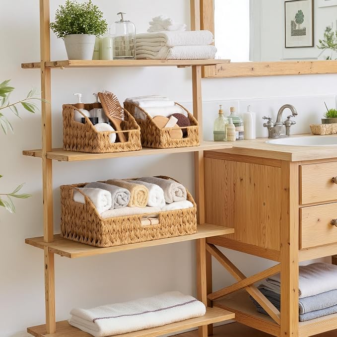 GRANNY SAYS Wicker Baskets for Organizing, Waterproof Basket for Storage | Wicker Storage Baskets for Pantry, Open Front Basket for Shelves, Kitchen Storage Baskets, Decorative Basket for Home Decor - Image 7