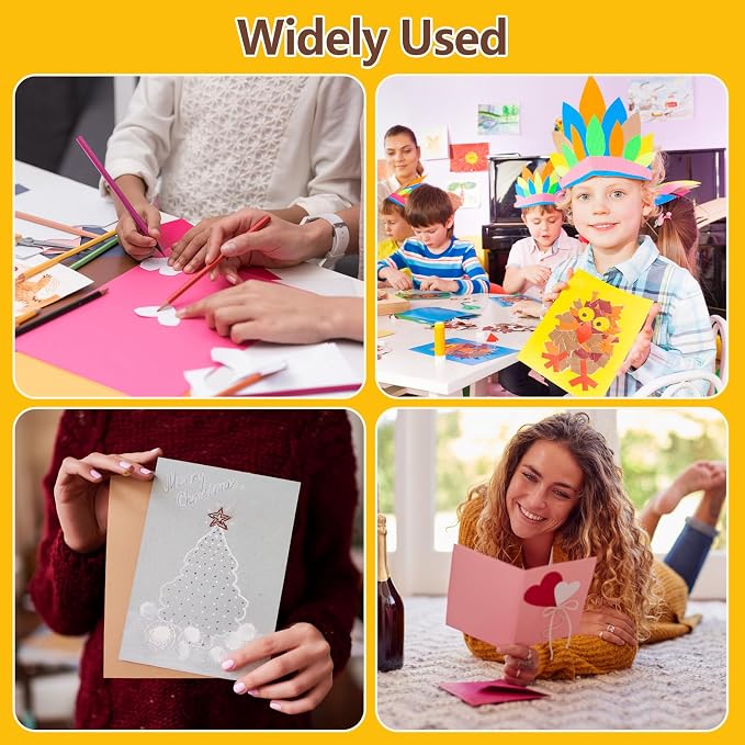 Tkoofn 300 Sheets 8.5" x 11" Colored Cardstock for Kids Card Making DIY | 20 Assorted Colors,180GSM/65LB,Heavyweight Construction CardStock Printer Paper for School Supplies,Party Decorations - Image 7