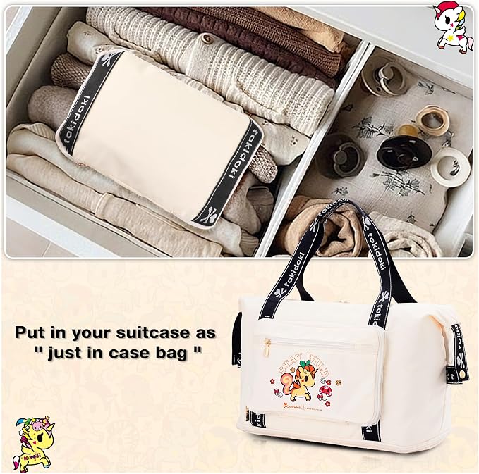 tokidoki Travel Duffle Bag, Weekender with Shoe Compartment Toiletry Bag | many compartments: laptop sleeve, wet-dry pocket, trolley sleeve. Includes toiletry bag. Carry-on. - Image 4
