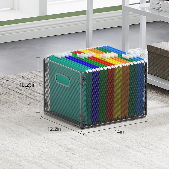 samstar Hanging File Organizer, Mesh File Folder Organizer File Crate File Cabinet Inserts Storage Box, Letter Size - Image 3