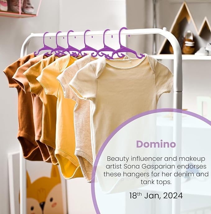 Utopia Home Kids Hangers 40 Pack – 11.5 Inch Baby Closet Hangers Purple | Plastic baby hangers | Fits children's & infant clothes | Gentle on delicate garments - Image 5