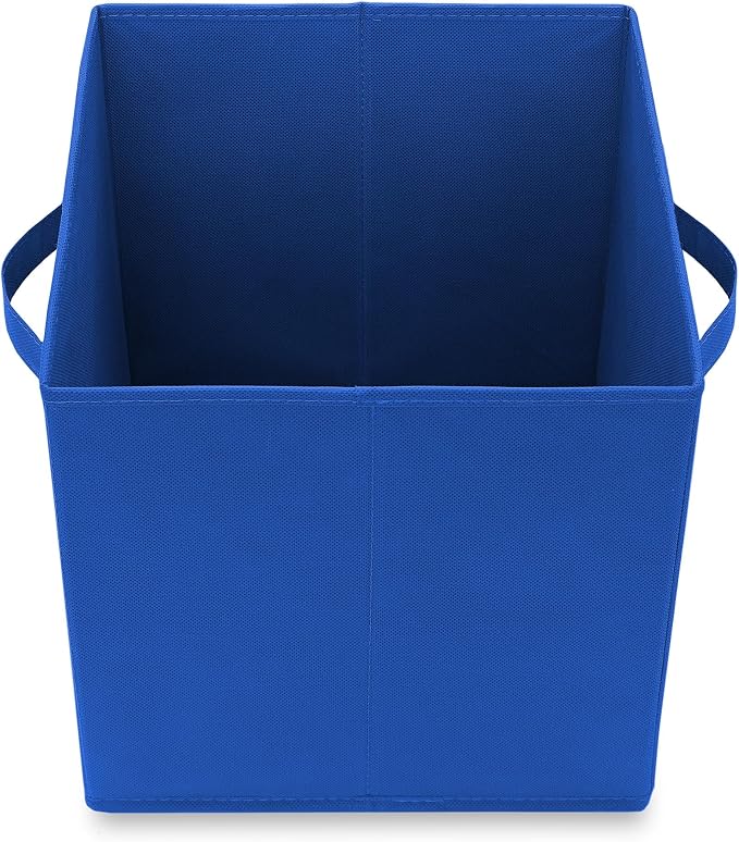 Casafield Set of 12 Collapsible Fabric Cube Storage Bins, Royal Blue - 11" Foldable Cloth Baskets for Shelves, Cubby Organizers & More - Image 4