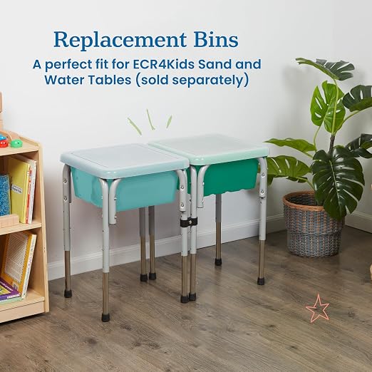 ECR4Kids Stackable Square Bins with Non-Snap Lids, Multipurpose Organization, Emerald, 2-Pack - Image 5