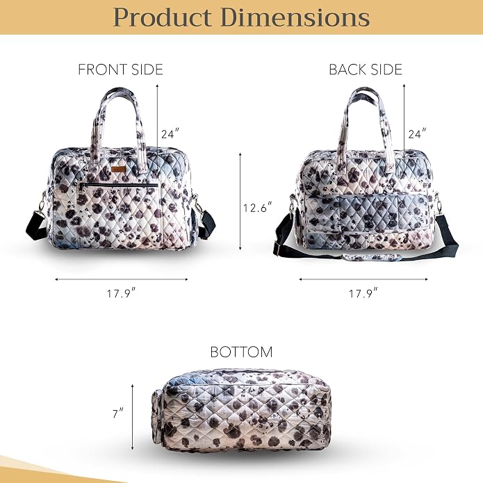 Maison d' Hermine Weekender Bags for Women Cotton Quilted Duffel Overnight Luggage Weekend Bag for Men Gym Gifts Travel | Overnight Luggage Weekend Bag for Men Gym Sports Gifts Duffle bag Business Travellers Trip Spring Summer - Image 6