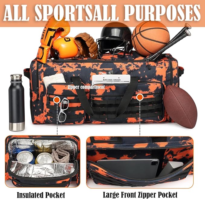 130L Extra Large Duffle Bag for Men, Heavy Duty Large Duffle Bag for Travel | Shoe Compartment, XL Sports Gym Equipment Bag for Hockey Football Baseball Basketball & More - Image 3