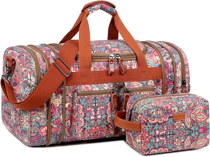 Multicolor Travel Duffel Weekender Bag for Women Carry on Overnight Bag With Toiletry bag HB-21 (HS) by Baosha