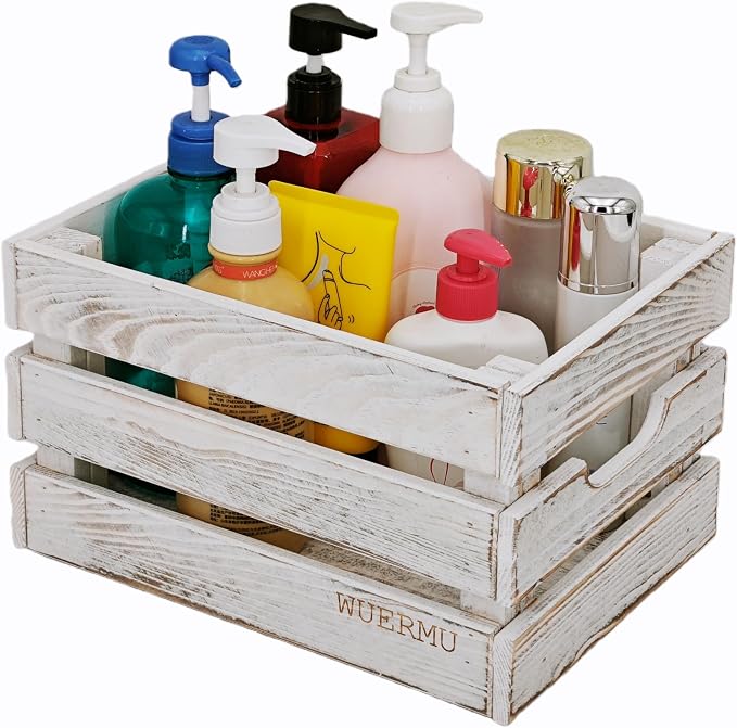 White Wooden Crates, Set of 4 for Storage, Milk Crate, Wine Box, Festival Decorations, and Camping, 12.2 Inch Multi-Purpose Sturdy Wood Boxes. - Image 5