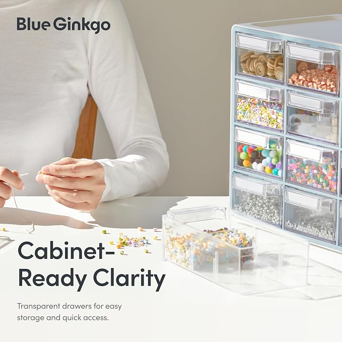 Blue Ginkgo 16-Drawer Storage Cabinet Organizer, Yellow, Made in Korea | Stackable. Adjustable. Easy Visibility. - Image 5