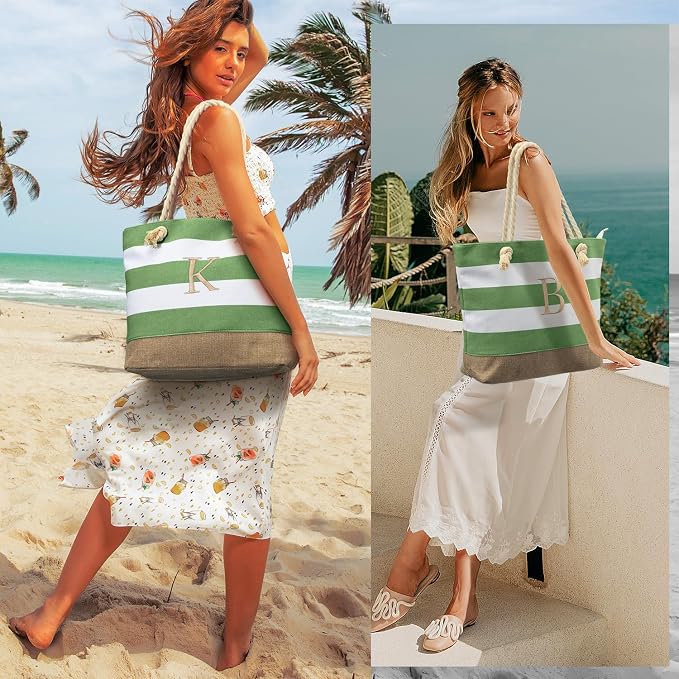 YOOLIFE Beach Bags for Women - Travel Canvas Beach Tote, Pool Waterproof Bag, Travel Essentials, Gifts for Women Birthday - Image 2