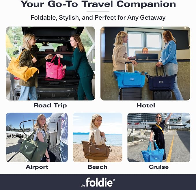 The Foldie Foldable Travel Bag for Women - 40L Weekender Bag with Multiple Pockets - Carry On Expendable Travel Bag - Image 4
