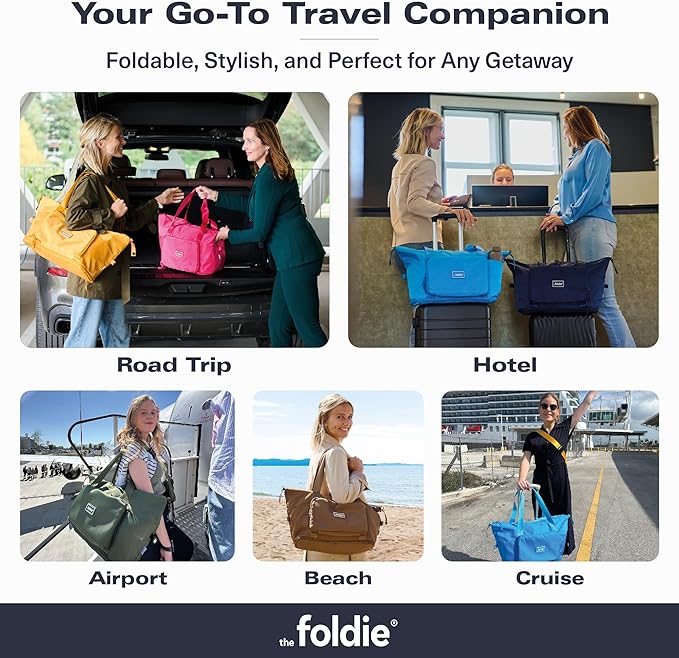 The Foldie Foldable Travel Bag for Women - 40L Weekender Bag with Multiple Pockets - Carry On Expendable Travel Bag - Image 4