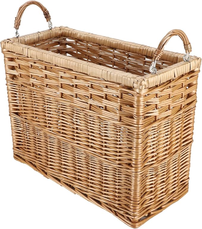 YAHUAN Natural Wicker Storage Basket with Built-in Handles Stair Basket Magazine Basket Large Wicker Baskets for storage Home Organizing Laundry (Wicker) by YAHUAN