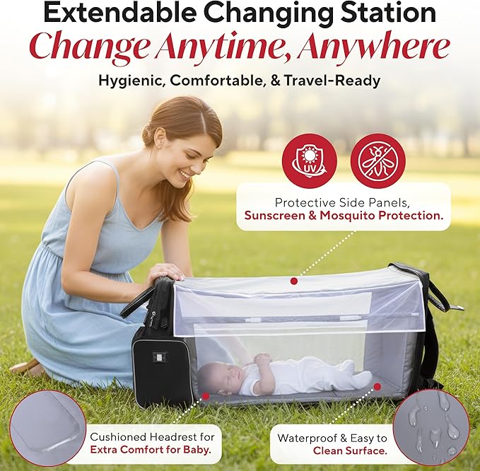 Premium Baby Diaper Bag with Changing Station, Diaper Bag Backpack w/ Pad | Award-winning, built-in changing station, warming pockets, waterproof, travel ready, unisex - Image 4