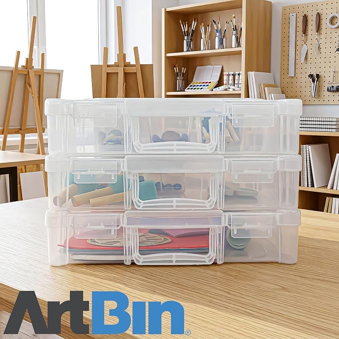 ArtBin 6913ZZ 12" x 12" Portable Art & Craft Organizer with Handle 3-Pack, [3] Plastic Storage Cases, Clear - Image 11