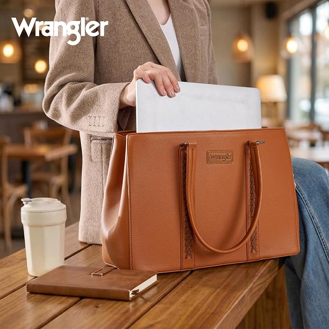 Montana West Wrangler Laptop Tote Bag for Women 15.6 Inch Computer Bag for Work Large Double Compartment Purse and Handbag - Image 2
