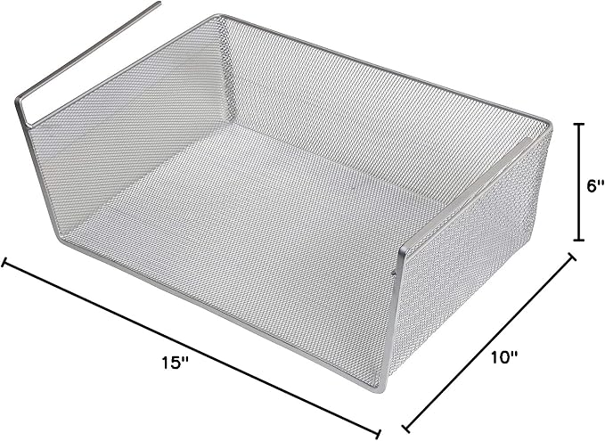 YBM Home Under Shelf Basket (12-Pack) Mesh Stainless Steel Storage Under Cabinet Hanging Basket Rack Maximize Space in Cabinets, Pantry Room, Bathroom, Laundry Room, and More, 1131 - Image 7