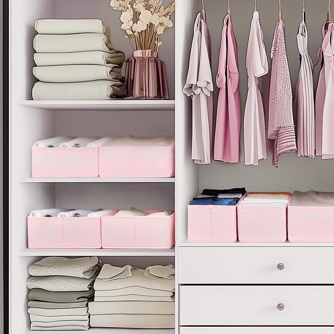 Drawer Organizer Clothes, 21 Pack Dresser Organizer for Baby Clothes, Underwear, Sock - Foldable Closet Organization and Storage Dividers Bins for Nursery, Bedroom (Pink) - Image 6