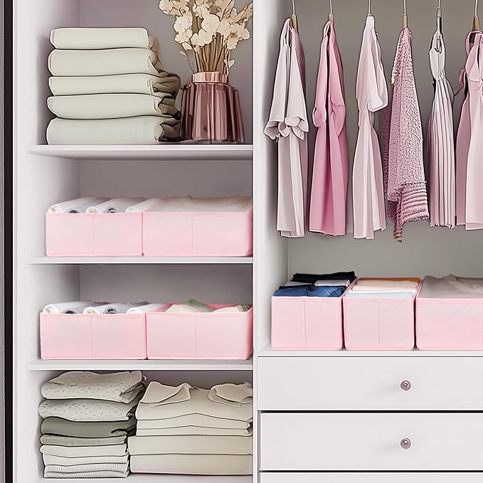 Drawer Organizer Clothes, 10 Pack Dresser Organizer for Baby Clothes, Underwear, Sock- Foldable Closet Organization and Storage Dividers Bins for Nursery, Bedroom (Pink) - Image 7