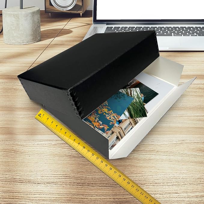 Golden State Art, Drop Front Archival Storage Box, 14.75"x18.75"x3"-Black | Acid-Free 14x18 Museum Photo Storage Box with Metal Edge, Preserve Documents, Prints, Poster, Photographs, Arts And Crafts - Image 4