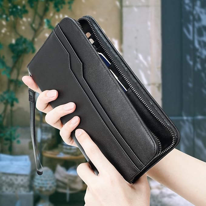 Polare Full Grain Leather Family Travel Passport Wallet and Documents Organizer RFID Blocking Case Holder Fits 6 Passports for Men and Women - Image 3