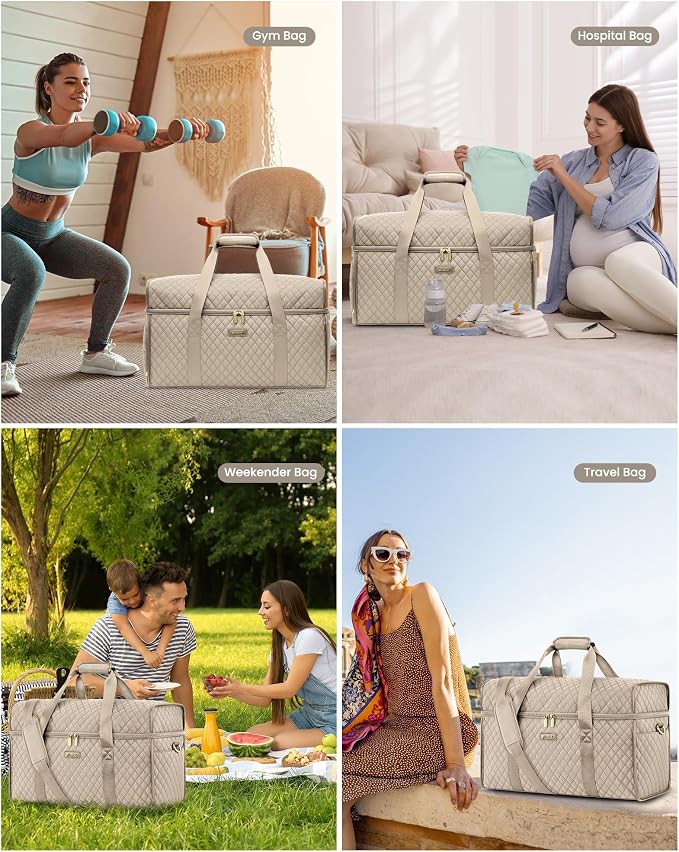 Weekender Travel Duffle Bag for Women: Overnight Bags with Shoe Compartment Carry on Bags for Airplanes with Toiletry Bag Weekend Yoga Gym Bag with Wet Pocket - Image 7