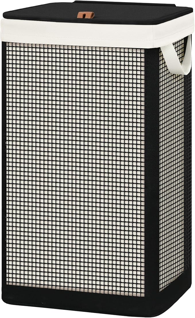 STO STO Laundry Hamper with Lid, 90L Sturdy Steel-Frame Clothes Hamper with Removable Washable Liner, Breathable Large Laundry Basket for Bedroom, Bathroom, Laundry Room, Dorm, Closet - Image 8