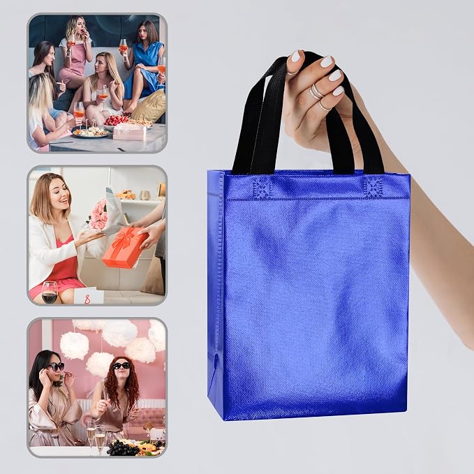 BLEWINDZ 100 Medium Reusable Gift Bags with Handles - Ideal Party Favors & Shopping Bags (10 Colors) - Image 3