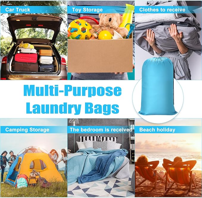 Nuogo 20 Pcs Large Laundry Bags Bulk, 38 x 24 Inch, Black, Blue, Pink - Image 7