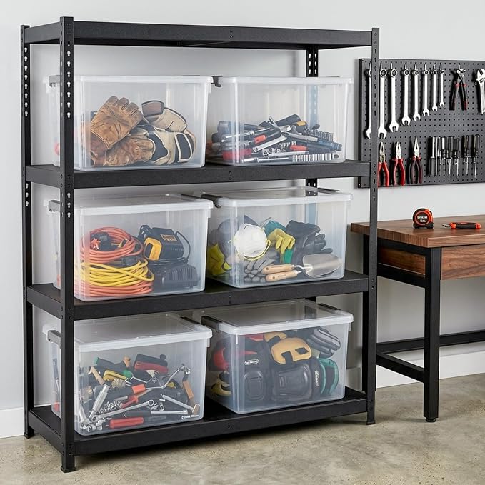 Citylife 6 Packs 44.4 QT Plastic Storage Bins with Lids Large Stackable Storage Containers for Organizing Clear Storage Box for Garage, Closet, Kitchen - Image 8