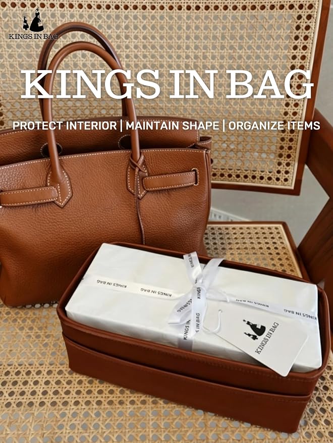 Satin Purse Organizer for Birkin 25, Gold | Sellier Style, Tailored Fit, Multiple Pockets, Lightweight Satin, Ideal for Travel, Shopping, and Daily Use - Image 3
