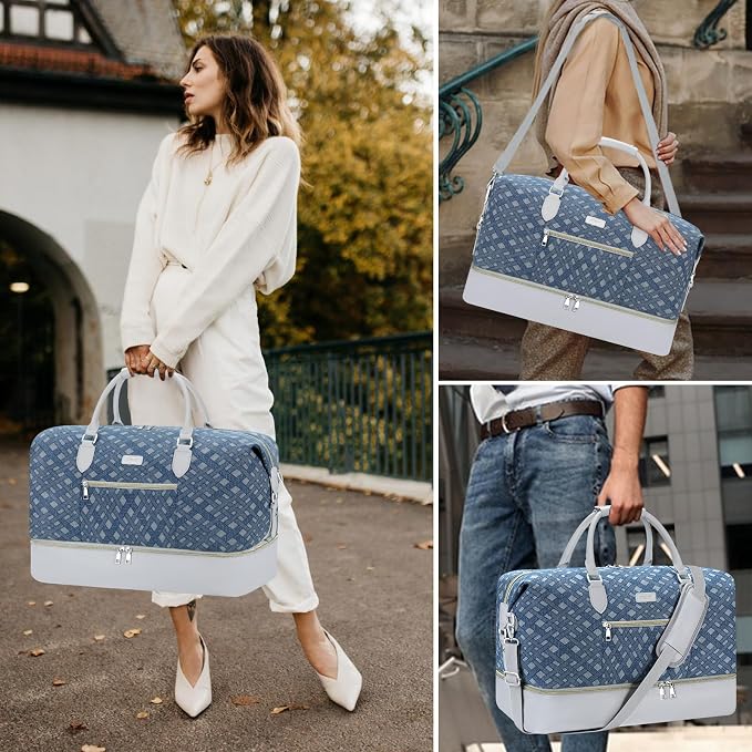 ITIEZY Weekender Bag for Women 21.5" Travel Duffel Large Carry On Bag 3PCS | Nylon Duffel Bag with Waterproof Shoe Compartment, Crossbody Bag and Toiletry Bag, Travel Weekend Hospital Overnight Gym Bag - Image 6