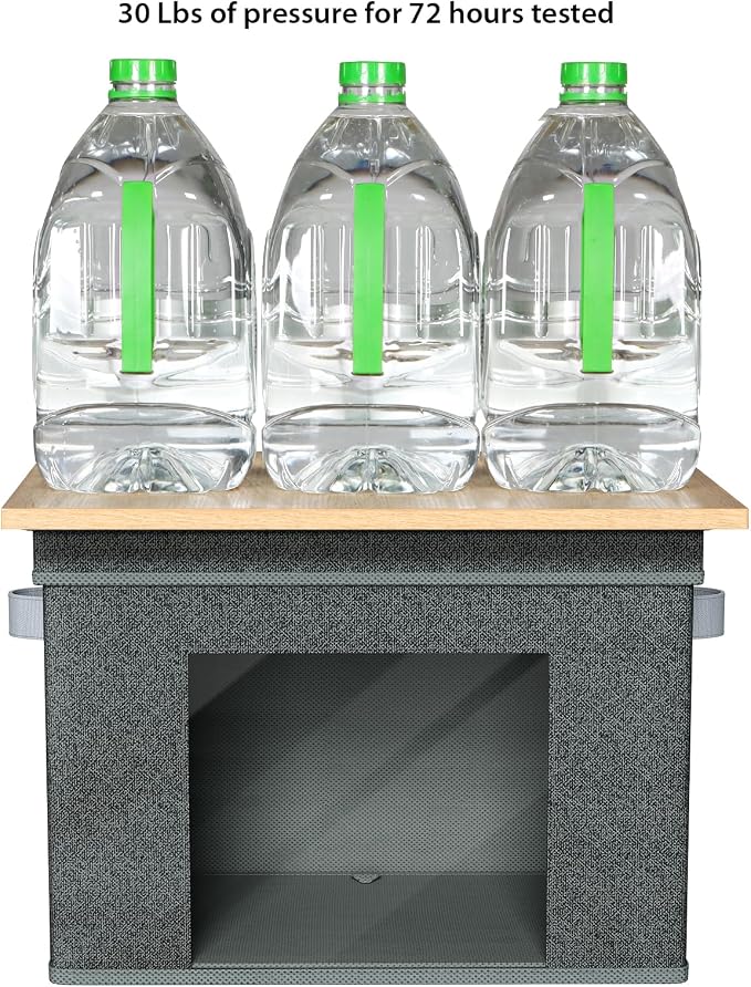 Univivi Fabric Storage Bins with Lids for Closet, 4 Pack, Black | Large Foldable Storage Boxes, Sturdy Collapsible Storage Bins with Clear Window, Storage Bins for Home, Closet, Shelves - Image 3