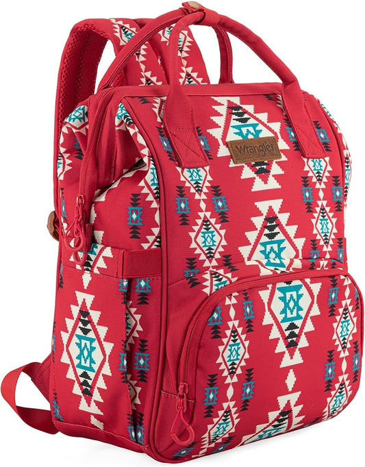 Wrangler Aztec Backpack Organized Daypack Travel Baby Bag with Stroller Strap and Side Bottle Pockets WG2204-9110BDY by Wrangler%C2%AE