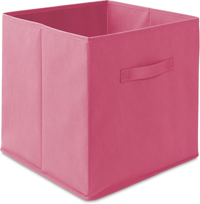 Casafield Set of 12 Collapsible Fabric Cube Storage Bins, Hot Pink - 13" Foldable Cloth Baskets for Shelves, Cubby Organizers & More - Image 2