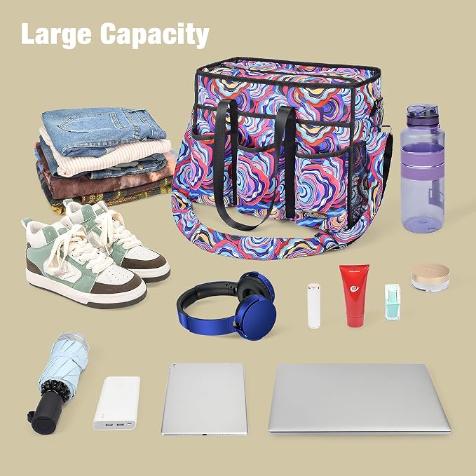 CLOUDMUSIC Large Tote Bag For Women Travel Nurse Teacher Work Waterpoof With Zipper Utility Everything Bags | Travel - Image 7
