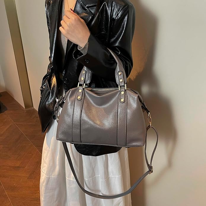 Handbags and Purses for women Vegan Leather Tote Bag for Women Satchel Shoulder Bags Travel Purse with Compartments - Image 2