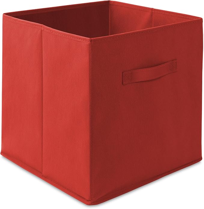 Casafield Set of 12 Collapsible Fabric Cube Storage Bins, Red - 13" Foldable Cloth Baskets for Shelves, Cubby Organizers & More - Image 2