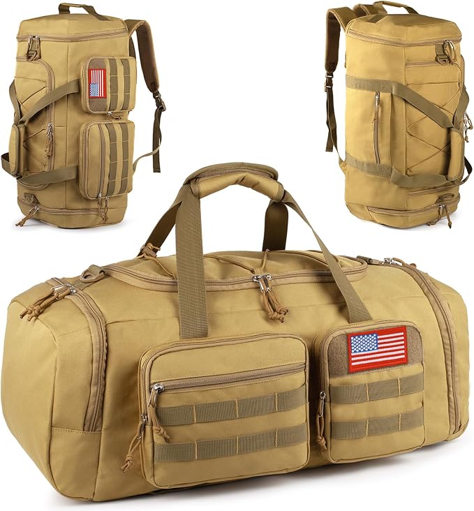 Tactical Gym Bag for Men,50L Large 3-in-1 Sports Duffle Bag for Travel Gym | Water Resistant ,Adjustable Shoulder Strap,MOLLE Weekender Overnight Bag with Shoes Compartment,Gym Backpack for Gym,Travel by ATRIPACK