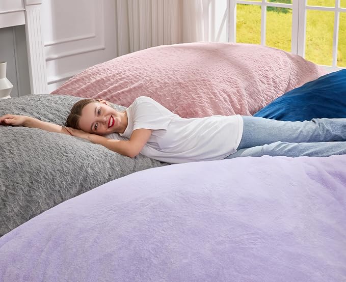 Hobestluk Adult Bean Bag Chair 3 in 1 Convertible Large Bean Bag Sofa | Velvet Black,Machine Washable,Removable Cover,Easy Convert And Install, Oversied Floor Bed,For Livingroom Bedroom - Image 2
