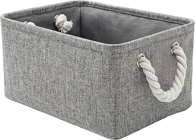 Storage Bins for Shelves - 11.8x7.9x5.2 inch Grey Small Storage Baskets for Organizing, Fabric Storage Cubes Closet Organizer for Home Nursery Gift Decorative (Gray) by TheWarmHome