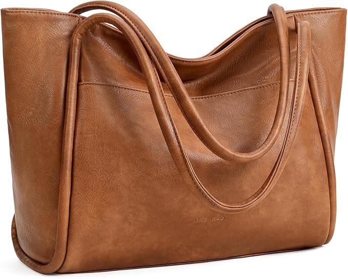 GAEKEAO Tote Bag for Women Vegan Leather Zipper Shoulder Bags Travel Purses | Large Capacity Purse Handbags, Inner Pocket with Key Clip, Fits 14" Laptop, for Casual Work Dating Commute Daily Weekender by GAEKEAO