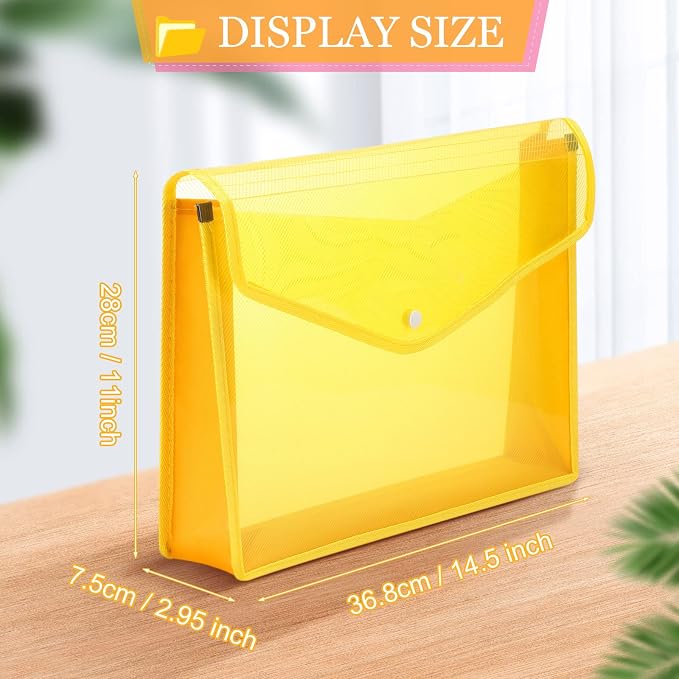 Epakh 27 Pack Plastic Expanding File Folders Expandable File Folder with Snap Closure for Document Transparent Waterproof Document Organizer Holder for School Office Home (Bright Color) - Image 2