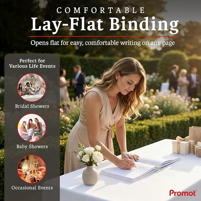 Personalized Hardcover Wedding Guestbook (White) | Elegant Wedding Keepsake Design, Premium Hardcover Construction, Smooth Lined Writing Pages, Perfect for Cherished Messages - Image 5