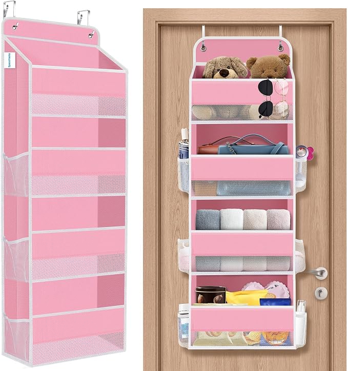 1Pack Over The Door Organizer Large Capacity Hanging Storage Room Organizer | 40 lb Capacity, Ultra-Sturdy, Foldable, Mesh Design with Clear Window, Space-Saving Organizer for Pantry, Nursery & Closet by SpaceHacks