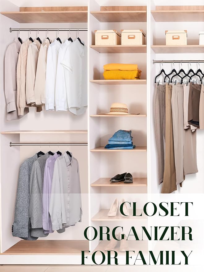 Cozymood Velvet Skirt Hangers 24 Packs Velvet Hangers with Clips - Black | Ultra Thin Non Slip Velvet Pants Hangers Space Saving Clothes Hanger for Trouser, Skirts, Jeans, Outfits, Uniform - Image 8