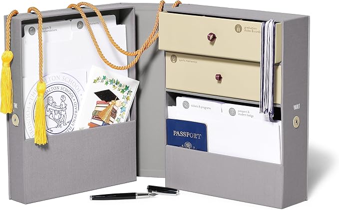 Personalizable Life Essentials & Graduate Keepsake Organizer | Keep High School and College Graduation Memorabilia Organized and Safe in One Convenient Home with this Gift for Students and Grads by Savor